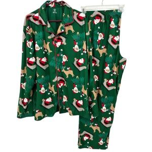 Carter’s Adult Christmas Santa Claus Sled Reindeer  Shirt /Pants Pajama-Size XXL